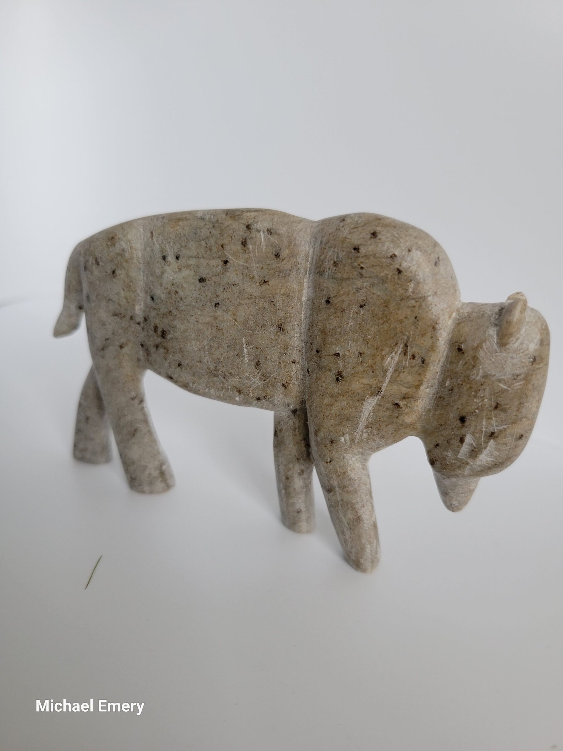 Buffalo stone carving